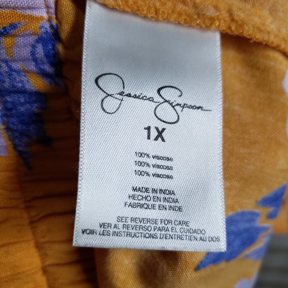 Jessica Simpson | NWOT Gold Floral Palazzo Pants - Picture 6 of 7